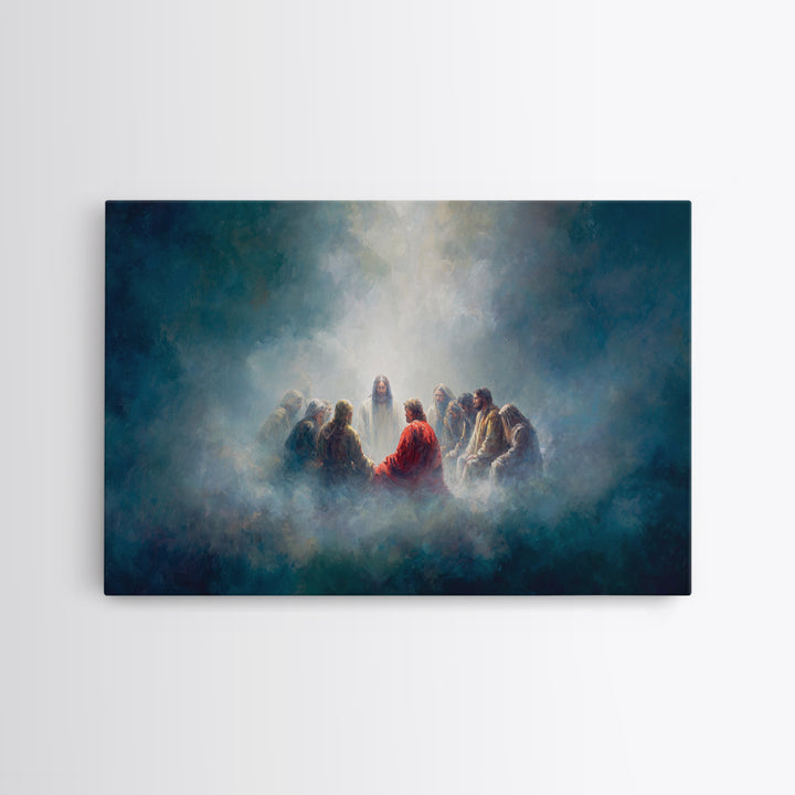 Upper Room Glow | Framed Canvas Print | Christian Art Canvas | Christian Wall Art | Jesus Painting | Christmas Art