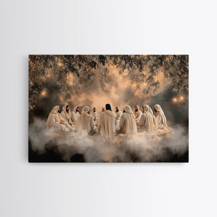 Starborne Council | Framed Canvas Print | Christian Art Canvas | Jesus Painting | Christian Wall Art | Christian Christmas