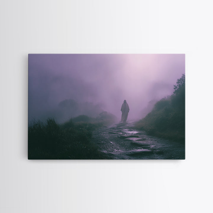 Solitary Journey – Framed Canvas Print – Christian Art Canvas – Christian Wall Art – Jesus Painting – Moody Christian Art