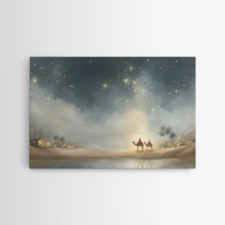 The Guiding Star – Framed Canvas Print – Christian Wall Art – Christian Art Canvas – Christmas Art – Christian Gift Ideas – Jesus Painting