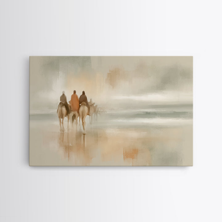 Silent Pilgrims – Framed Canvas Print – Christian Wall Art – Christian Art Canvas – Christmas Art – Christian Gift – Christian Christmas Ar