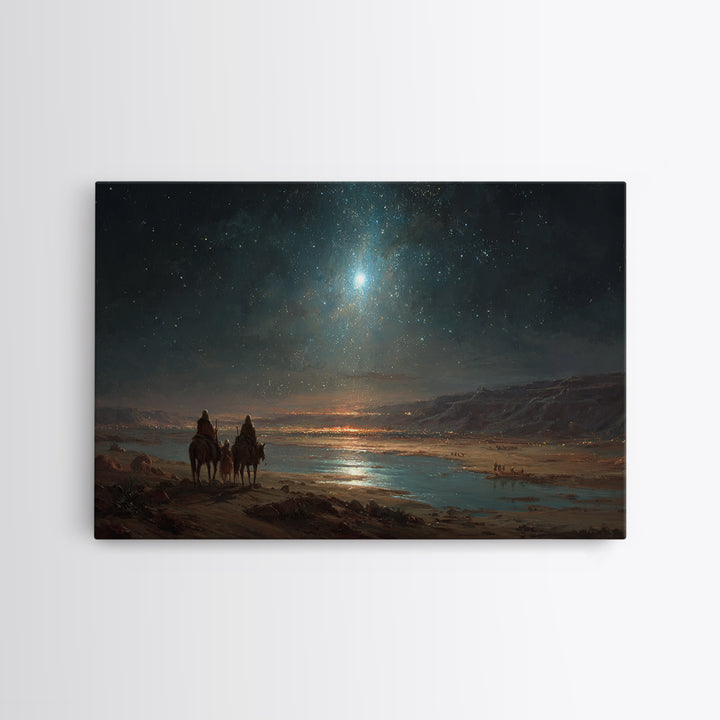 Distant Promise – Framed Canvas Print – Christian Christmas Art – Christian Art Canvas – Christian Wall Art – Christmas Art – Jesus Paintin