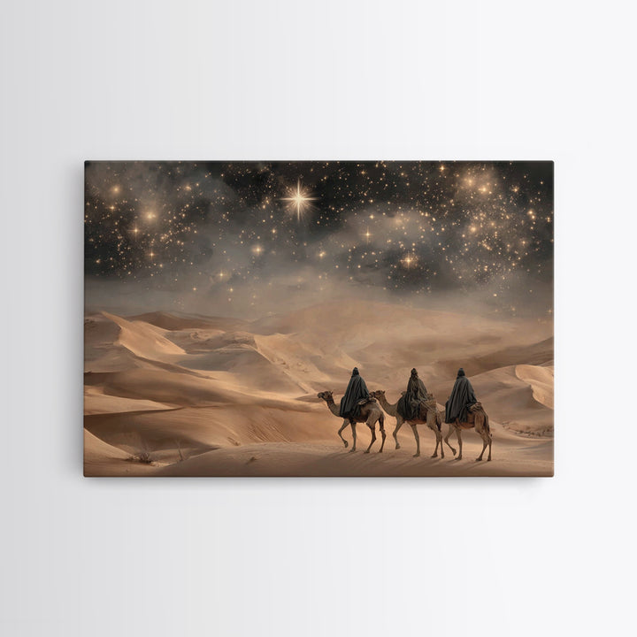 Desert Kings – Framed Canvas Print – Christian Wall Art – Christian Gift Ideas – Christian Art Canvas – Christmas Art – Christian Christmas