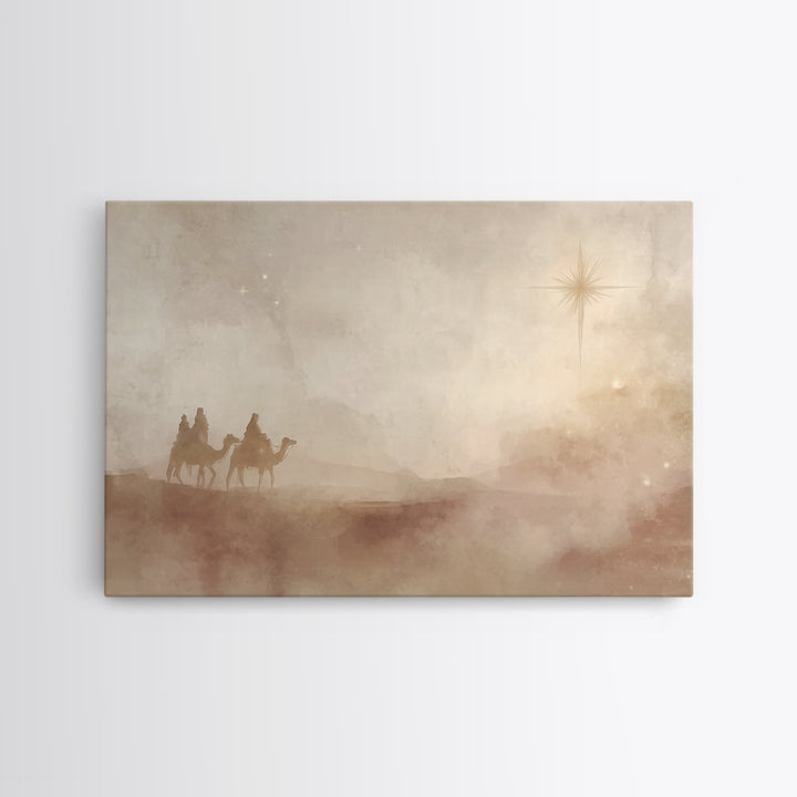 Desert Star Path – Framed Canvas Print – Christian Wall Art – Christian Art Canvas – Christmas Art – Christian Christmas Art – Christian Gi