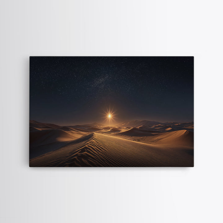 Midnight Radiance – Framed Canvas Print – Christian Wall Art – Christian Art Canvas – Christmas Art – Christian Christmas Art – Jesus Paint