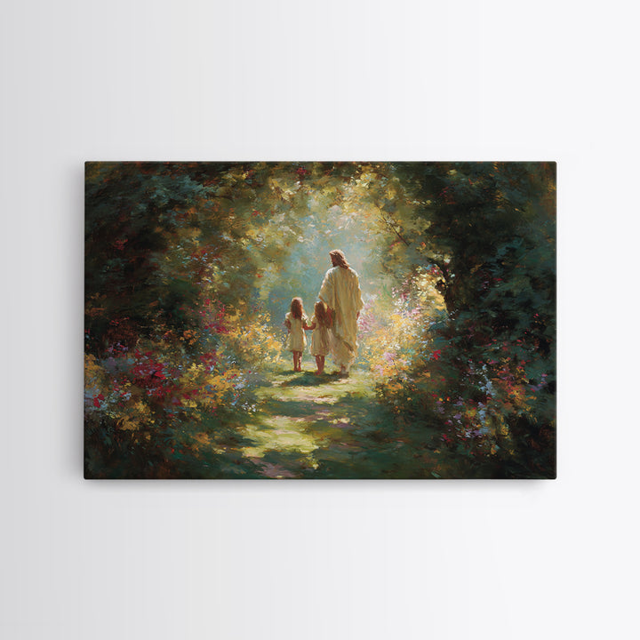 Heaven’s Garden – Framed Canvas Print – Christian Wall Art – Christian Art Canvas – Jesus Painting – Christian Art Gift – Christian Decor