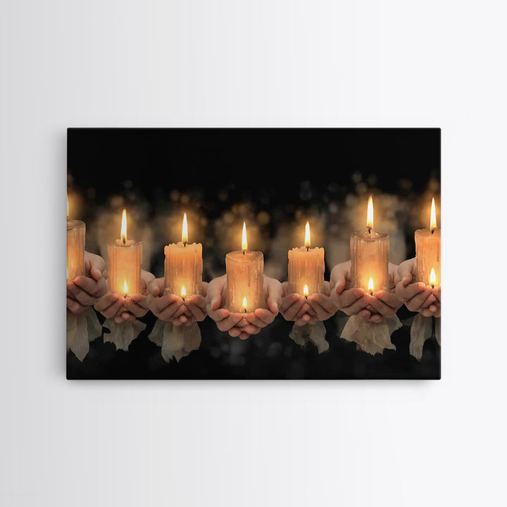 Holy Candle Line – Framed Canvas Print – Christian Wall Art – Christian Art Work – Christian Art Gift – Subtle Christian Art