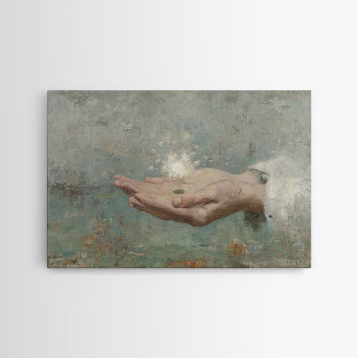 Sacred Seed Light, Framed Canvas Print, Christian Wall Art, Christian Art Canvas, Jesus Painting, Christian Decor
