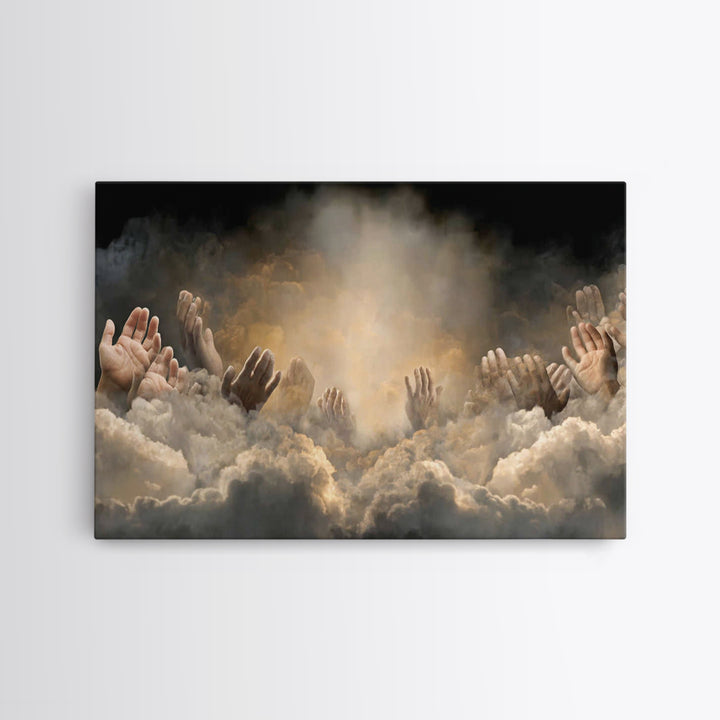 Cloudbound Praise | Framed Canvas Print | Christian Art Prints | Christian Wall Art | Large Christian Painting | Moody Christian Art | Chri