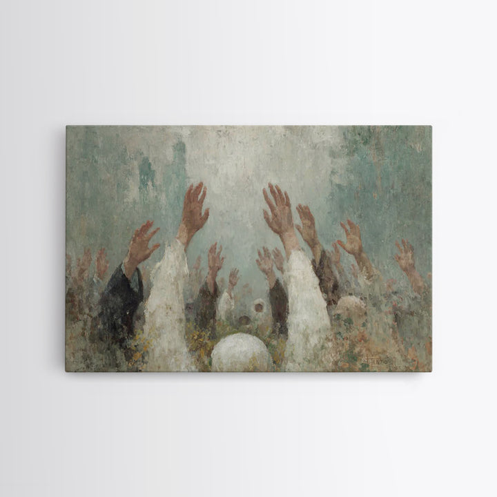 Rising Prayer – Framed Canvas Print – Christian Wall Art – Christian Art Canvas – Moody Christian Art – Abstract Christian Art – Christian