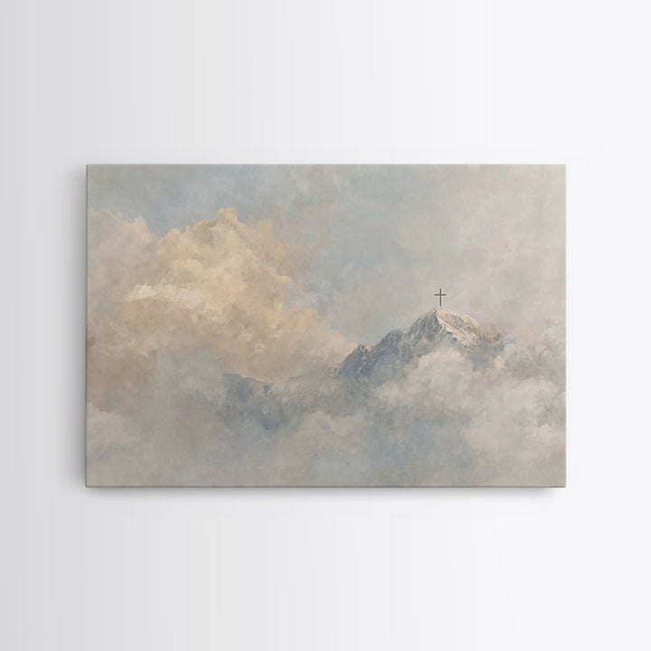 Heavenward Summit, Framed Canvas Print, Christian Art Canvas, Christian Wall Art, Subtle Christian Art, Large Christian Painting, Christian