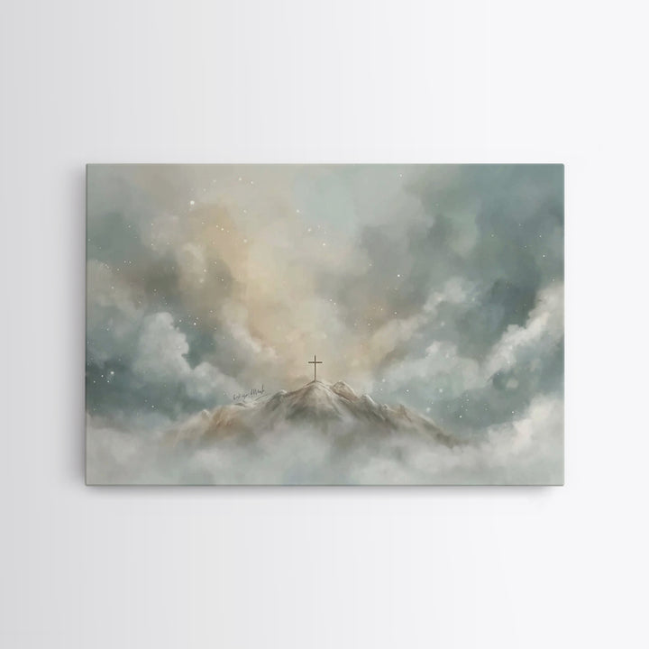 Mountain of Grace – Framed Canvas Print – Christian Wall Art – Christian Art Canvas – Jesus Painting – Christian Decor – Christian Gift Ide