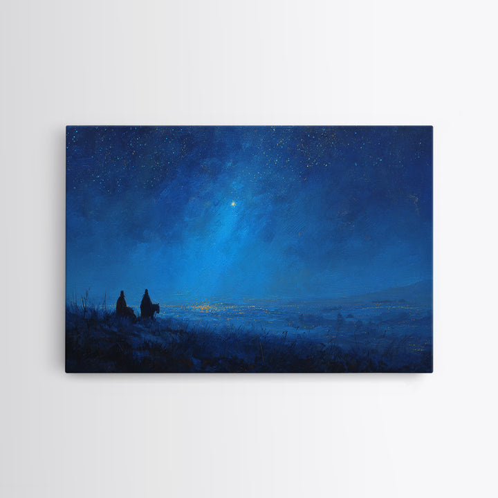 Bethlehem Journey – Framed Canvas Print – Christian Art Canvas – Christian Wall Art – Christmas Art – Jesus Christmas Art – Christian Chris