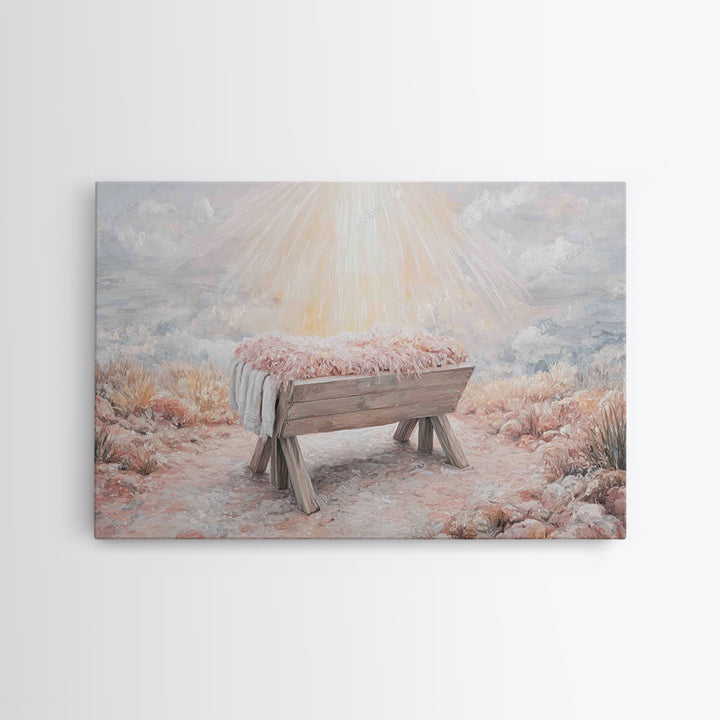 Manger Light – Framed Canvas Print – Christian Wall Art – Christian Art Canvas – Christmas Art – Jesus Christmas Art – Christian Art