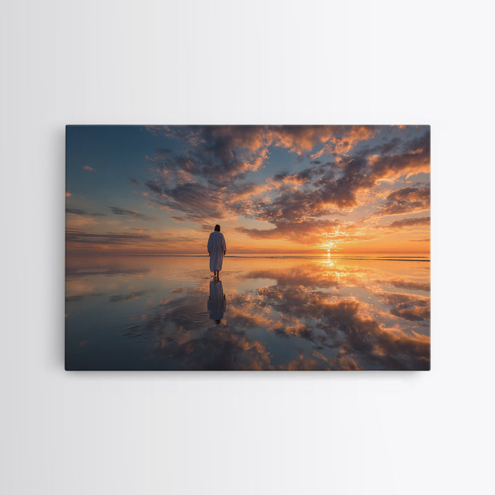 Sunrise Grace Path, Framed Canvas Print, Christian Art Canvas, Jesus Painting, Christian Wall Art, Large Christian Painting, Christian Art