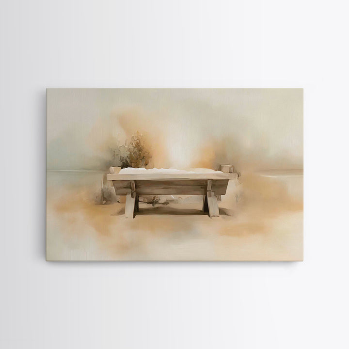Manger Hope – Framed Canvas Print – Christmas Art – Christian Art Canvas – Christian Wall Art – Christian Christmas Decor – Subtle Christia