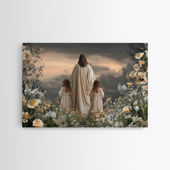 Twilight Of Grace | Framed Canvas Print | Christian Art Canvas | Jesus Painting | Moody Christian Art | Christian Wall Art | Christmas Art