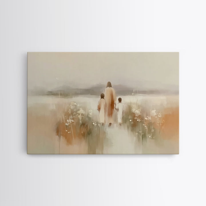 Soft Morning Calm, Framed Canvas Print, Christian Art Canvas, Minimalist Christian Art, Jesus Painting, Subtle Christian Art, Christmas Wal