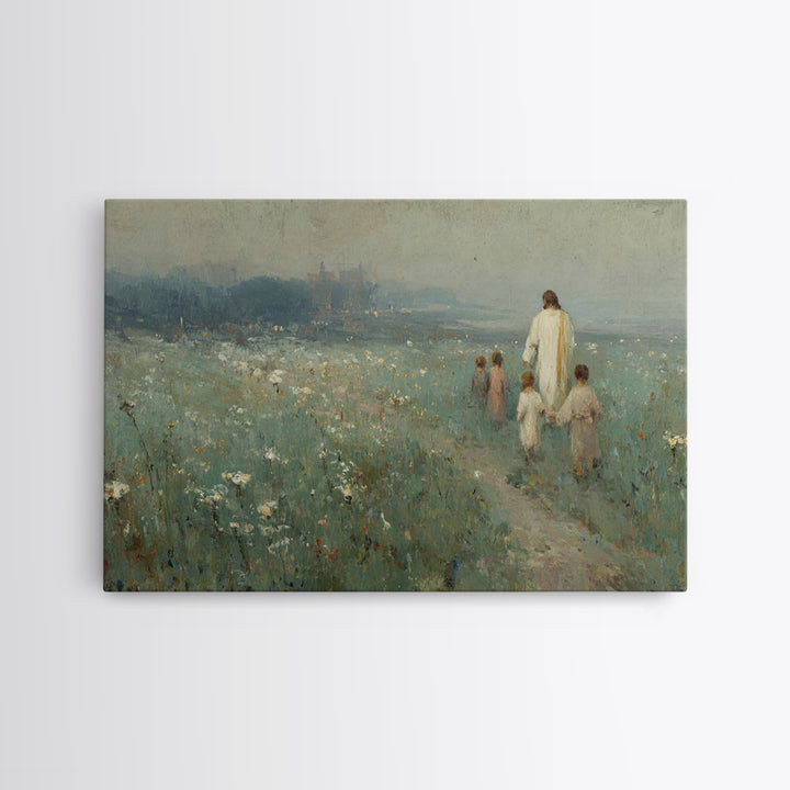 Fields Of Mercy – Framed Canvas Print – Christian Art Painting – Jesus Art Print – Moody Christian Art – Christian Wall Art – Christmas Art