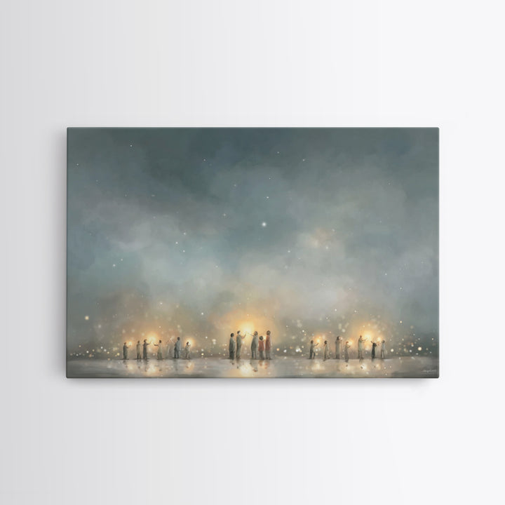 Starry Communion | Framed Canvas Print | Christian Art Canvas | Christian Wall Art | Modern Christian Art | Christmas Art | Christian Gift