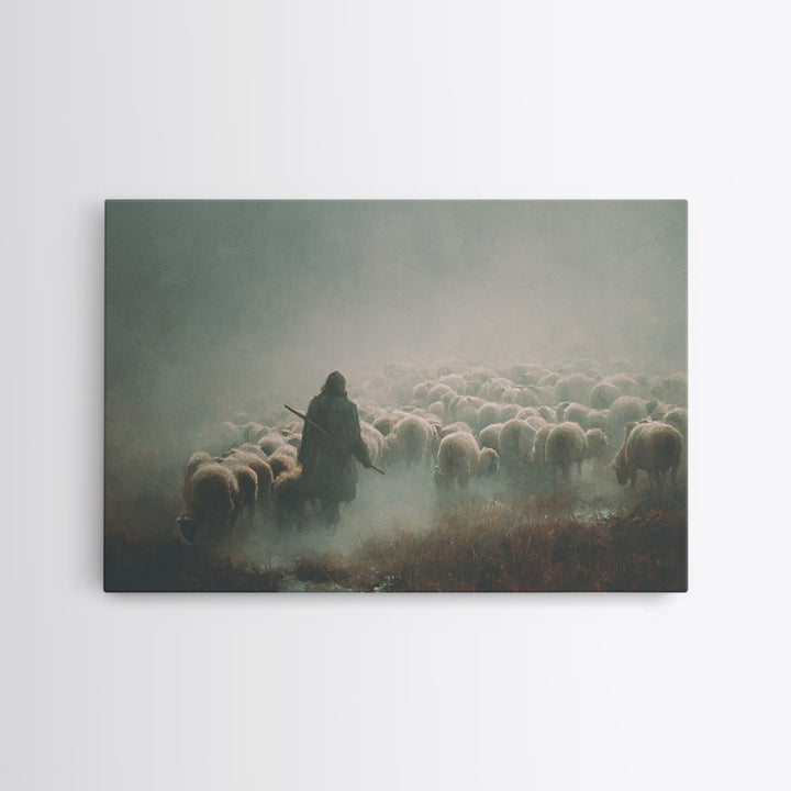 Desert Shepherd Peace | Framed Canvas Print | Christian Wall Art | Jesus Painting | Christian Art Canvas | Christmas Art