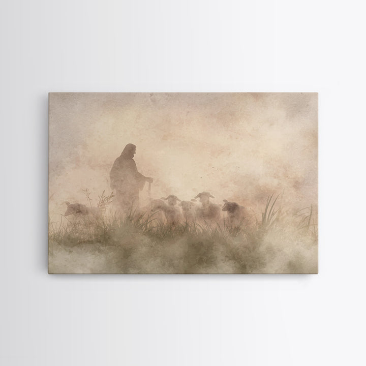 Radiant Pasture Grace – Framed Canvas Print – Christian Wall Art – Christian Art Canvas – Jesus Painting – Christmas Art