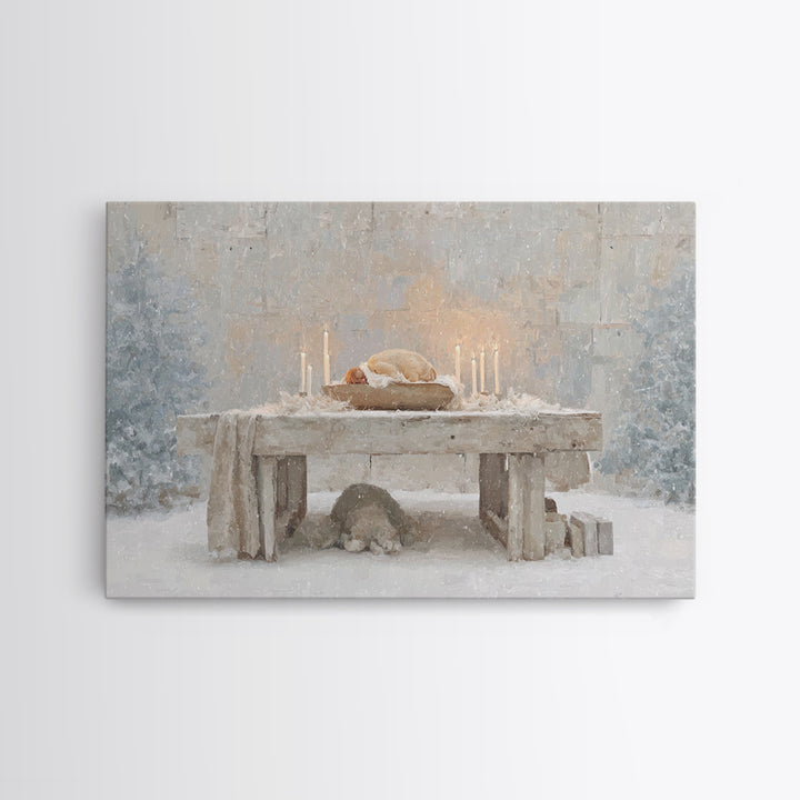 Infant Redeemer – Framed Canvas Print – Christian Wall Art – Christian Art Canvas – Christmas Art – Christian Christmas Decor – Christian G