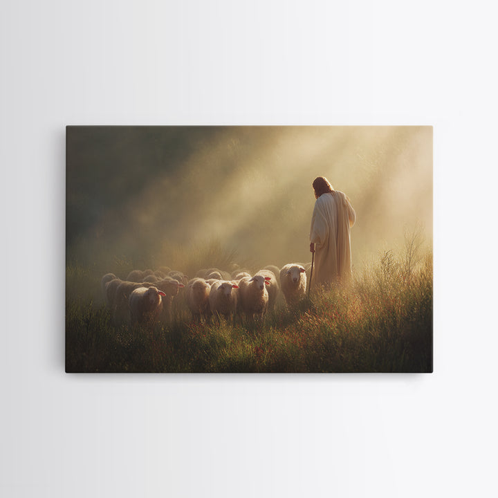 Dawn Shepherd Hope, Framed Canvas Print, Christian Wall Art, Jesus Painting, Christian Art Canvas, Christmas Art
