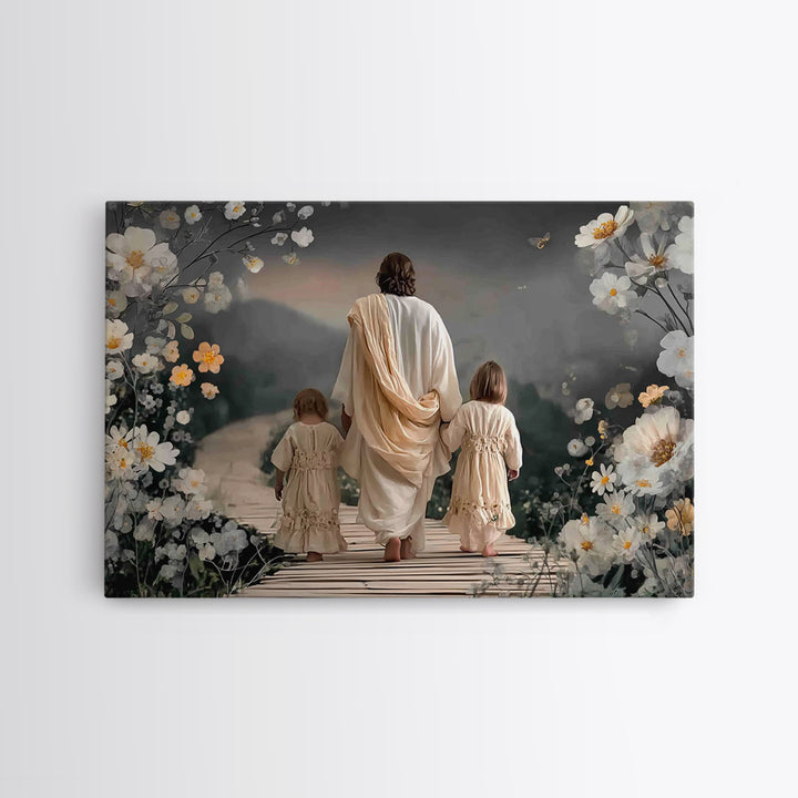 Floral Journey Peace | Framed Canvas Print | Christian Art | Christian Wall Art | Christian Art Canvas | Christian Decoration