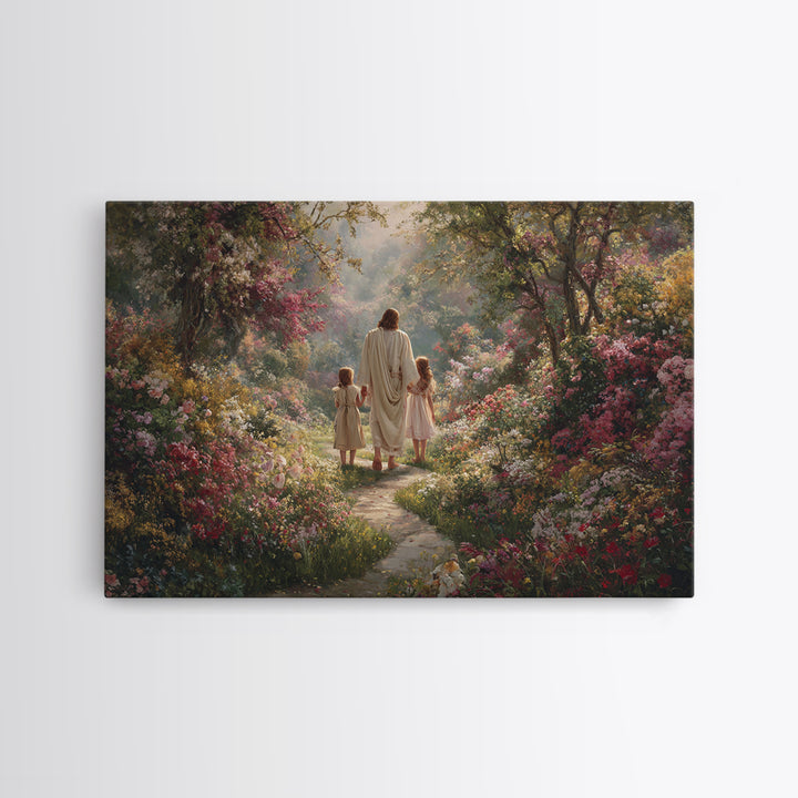 Heavenly Garden Walk – Framed Canvas Print – Christian Art Canvas – Christian Art – Christian Wall Art – Christian Gift