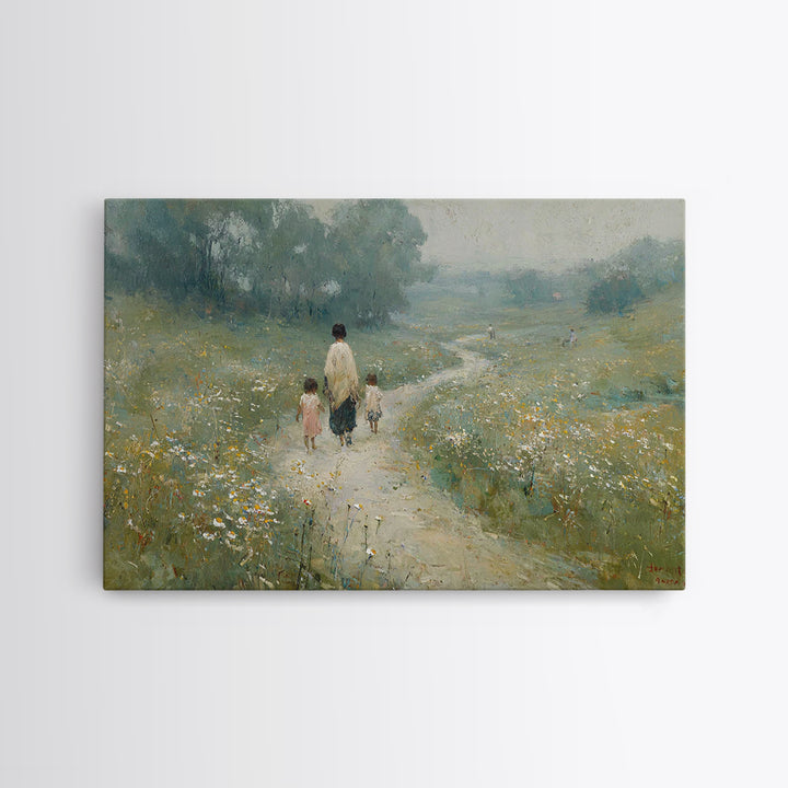 Meadow Family Hope, Framed Canvas Print, Christian Art, Christian Wall Art, Christian Art Canvas, Christian Decor