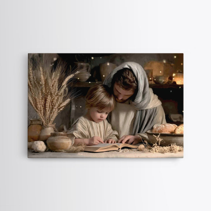 Humble Table Light | Framed Canvas Print | Christian Wall Art | Jesus Painting | Christian Art Canvas | Christian Gift | Vintage Christian