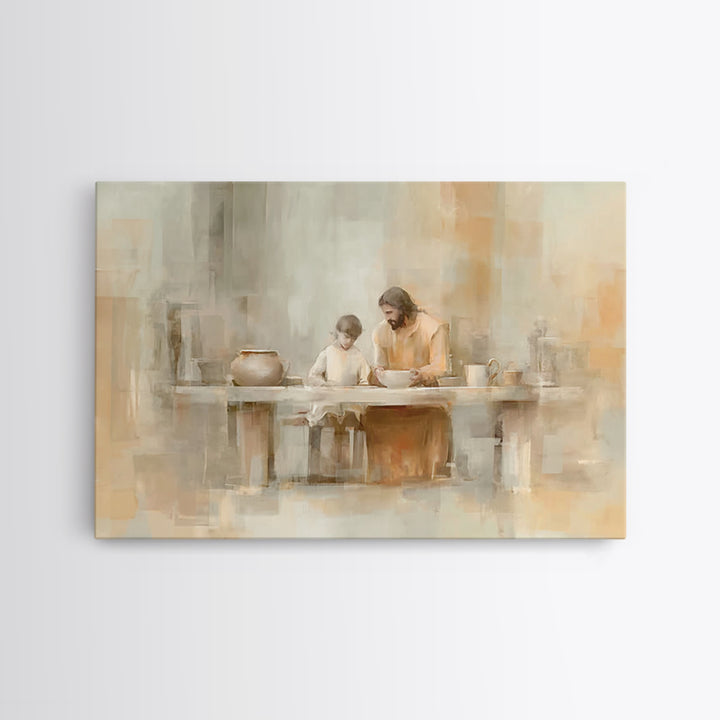Teacher Of Peace – Framed Canvas Print – Jesus Painting – Christian Wall Art – Christian Art Canvas – Christian Gift Ideas – Modern Christi