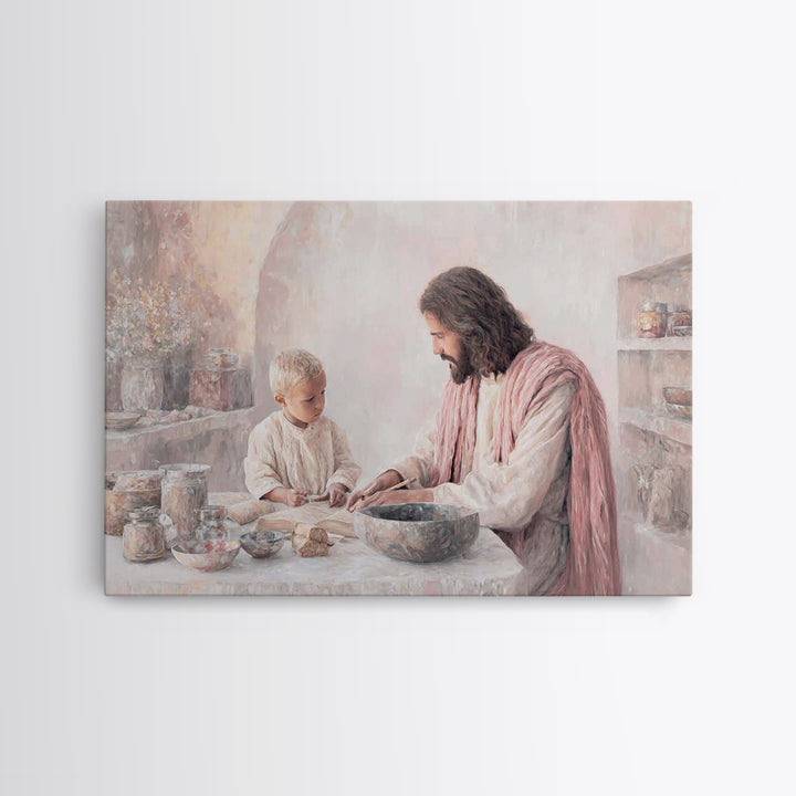 Home Of Faith, Framed Canvas Print, Christian Wall Art, Christian Art Canvas, Jesus Painting, Christian Christmas Art, Christian Decor