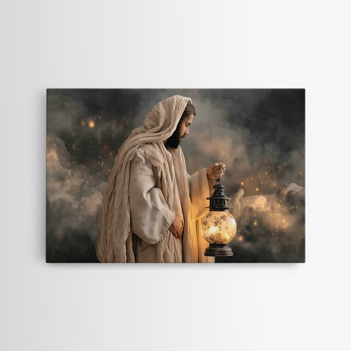 Sacred Night | Framed Canvas Print | Christian Wall Art | Christian Art Canvas | Jesus Painting | Christian Christmas Art | Vintage Christi