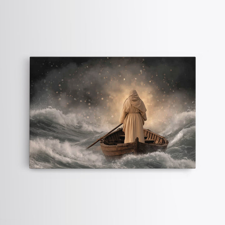 Harbor Of Promise – Framed Canvas Print – Christian Art Canvas – Jesus Painting – Christian Wall Art – Moody Christian Art – Christian Gift