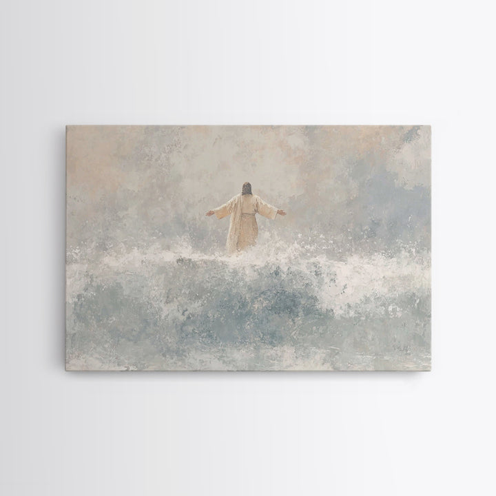 Waves Of Mercy – Framed Canvas Print – Christian Wall Art – Christian Art Canvas – Jesus Painting – Subtle Christian Art – Christian Home D