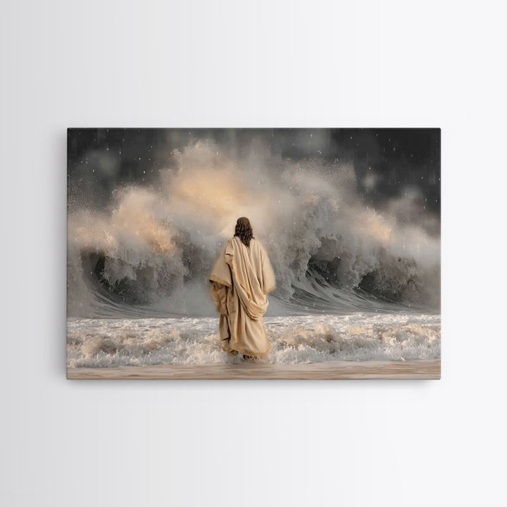 Stormlight Grace – Framed Canvas Print – Christian Art Canvas – Christmas Art Prints – Moody Christmas Art – Christian Wall Art – Jesus Pai