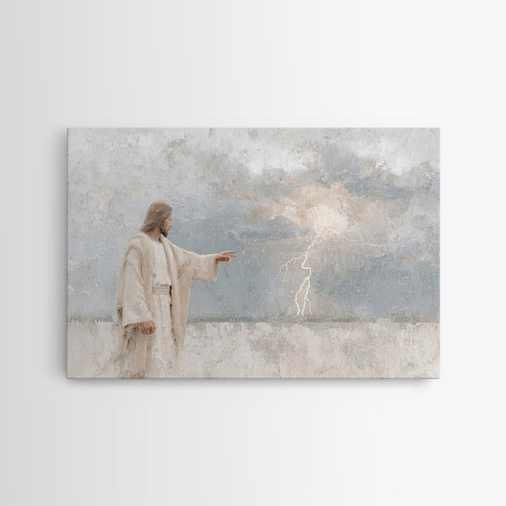 Heaven’s Command, Framed Canvas Print, Christian Art Painting, Jesus Painting, Christian Art Canvas, Modern Christian Art, Christian Decor