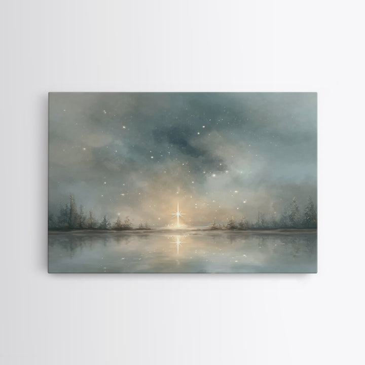 Silent Advent Star – Framed Canvas Print – Christian Wall Art – Christian Art Canvas – Christmas Art – Christian Christmas Art – Christian