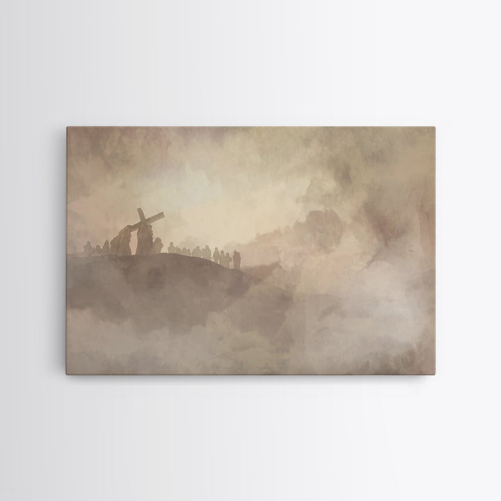 Calvary Silence – Framed Canvas Print – Christian Art Canvas – Christian Wall Art – Jesus Painting – Large Christian Painting – Christian H