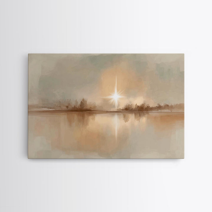 Radiant Bethlehem Star, Framed Canvas Print, Christian Wall Art, Christian Art Canvas, Christmas Art, Modern Christian Art, Christian Chris