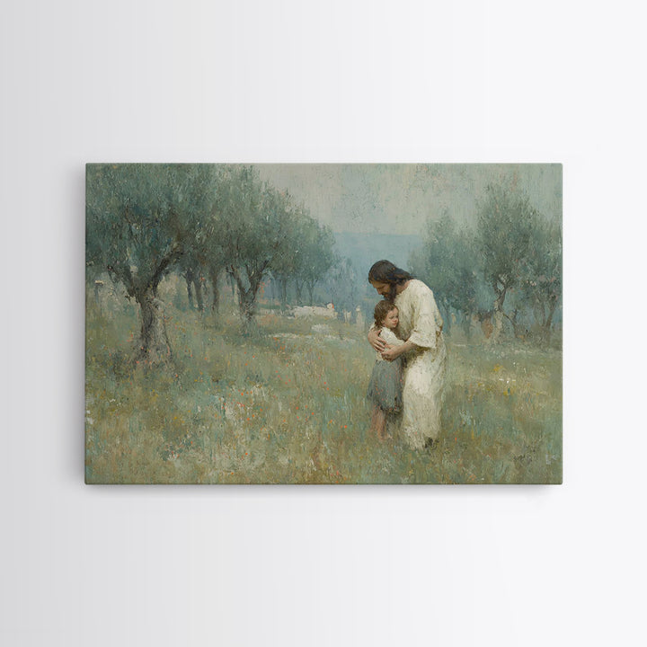 Grace In The Grove – Framed Canvas Print – Christian Wall Art – Jesus Painting – Christian Art Canvas – Subtle Christian Art – Christian Gi