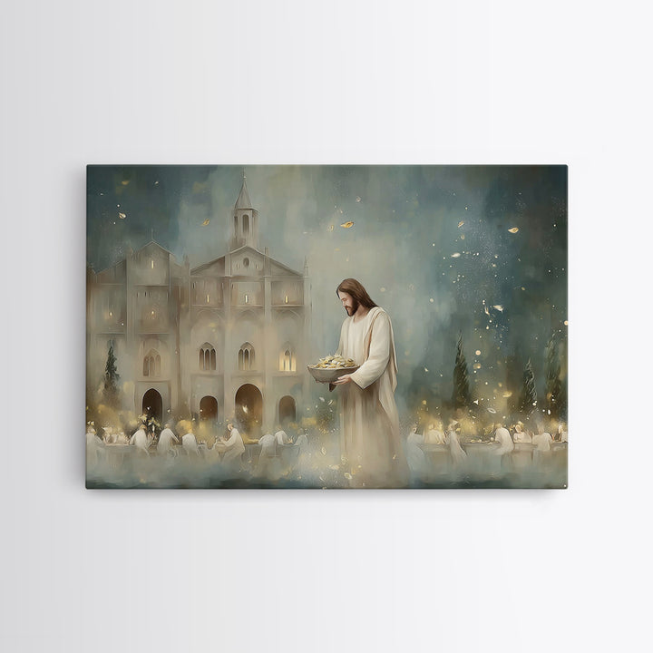 Cathedral Blessing – Framed Canvas Print – Christian Wall Art – Christian Art Canvas – Jesus Painting – Moody Christian Art – Christian Dec