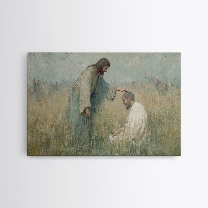 Morning Of Healing – Framed Canvas Print – Christian Painting – Christian Wall Art – Jesus Art Print – Christian Art Canvas – Christian Gif