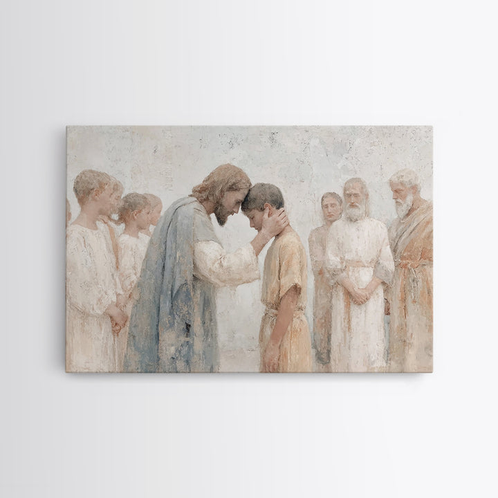 Blessed Among Fields | Framed Canvas Print | Christian Wall Art | Jesus Painting Canvas | Christian Art Work | Christian Decor | Modern Chr