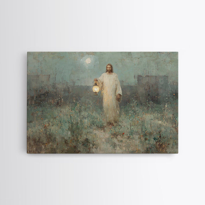 Gentle Shepherd Light, Framed Canvas Print, Jesus Canvas Art, Christian Wall Art, Christian Art Canvas, Christian Gift Ideas, Christian Dec