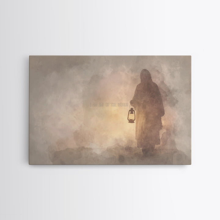 Light Of The World, Framed Canvas Print, Jesus Painting Canvas, Christian Wall Art, Christian Art Canvas, Christian Decor, Christian Christ