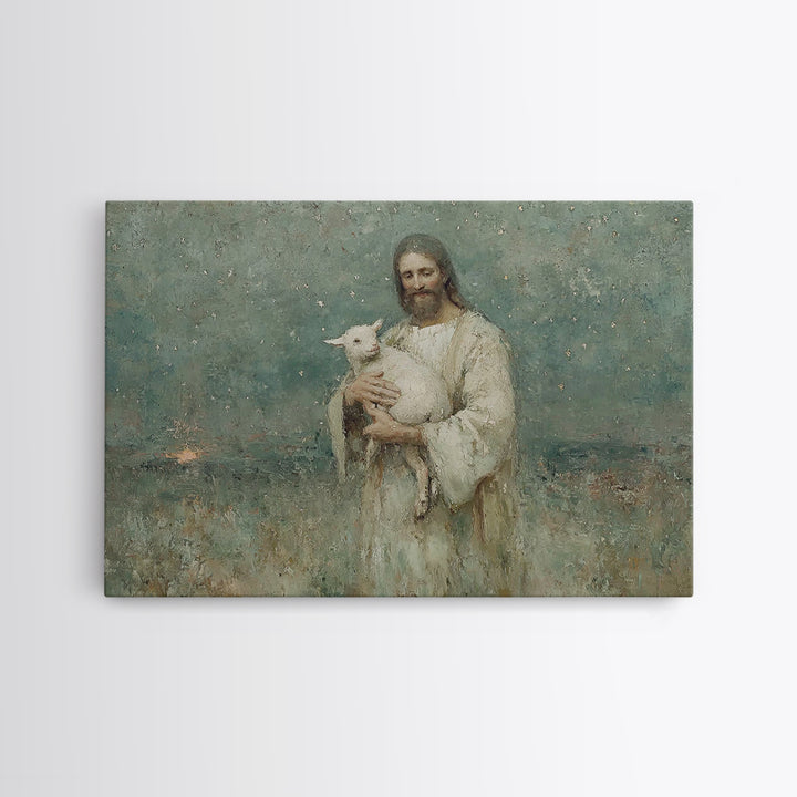 Shepherd Of Stars, Framed Canvas Print, Christian Wall Art, Jesus Painting Canvas, Christian Art Canvas, Vintage Christian Art, Christian G