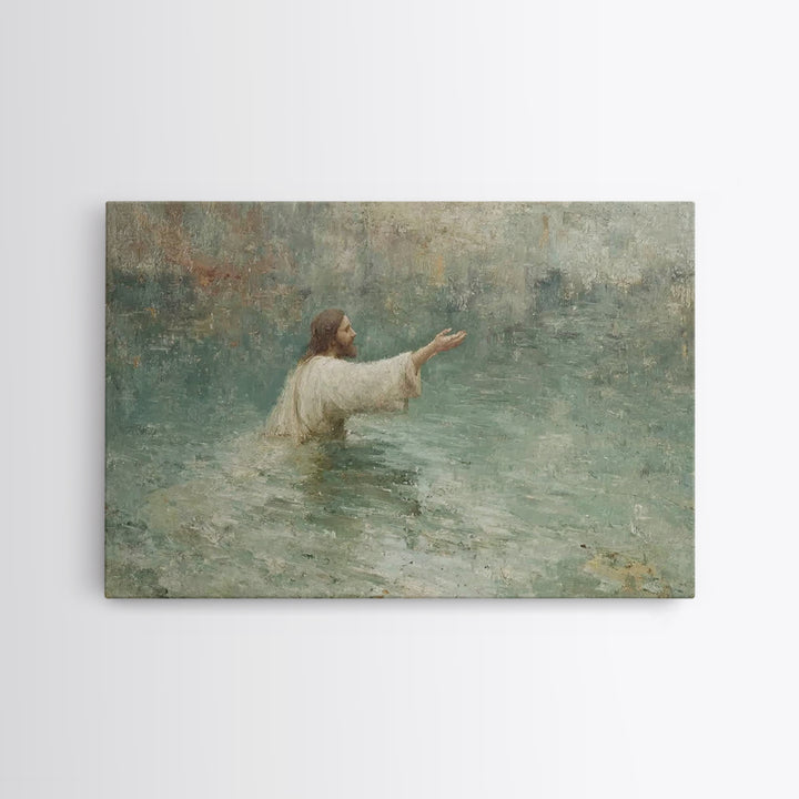 Waters Of Grace – Framed Canvas Print – Christian Art Work – Jesus Painting Canvas – Christian Wall Art – Modern Christian Art – Christian